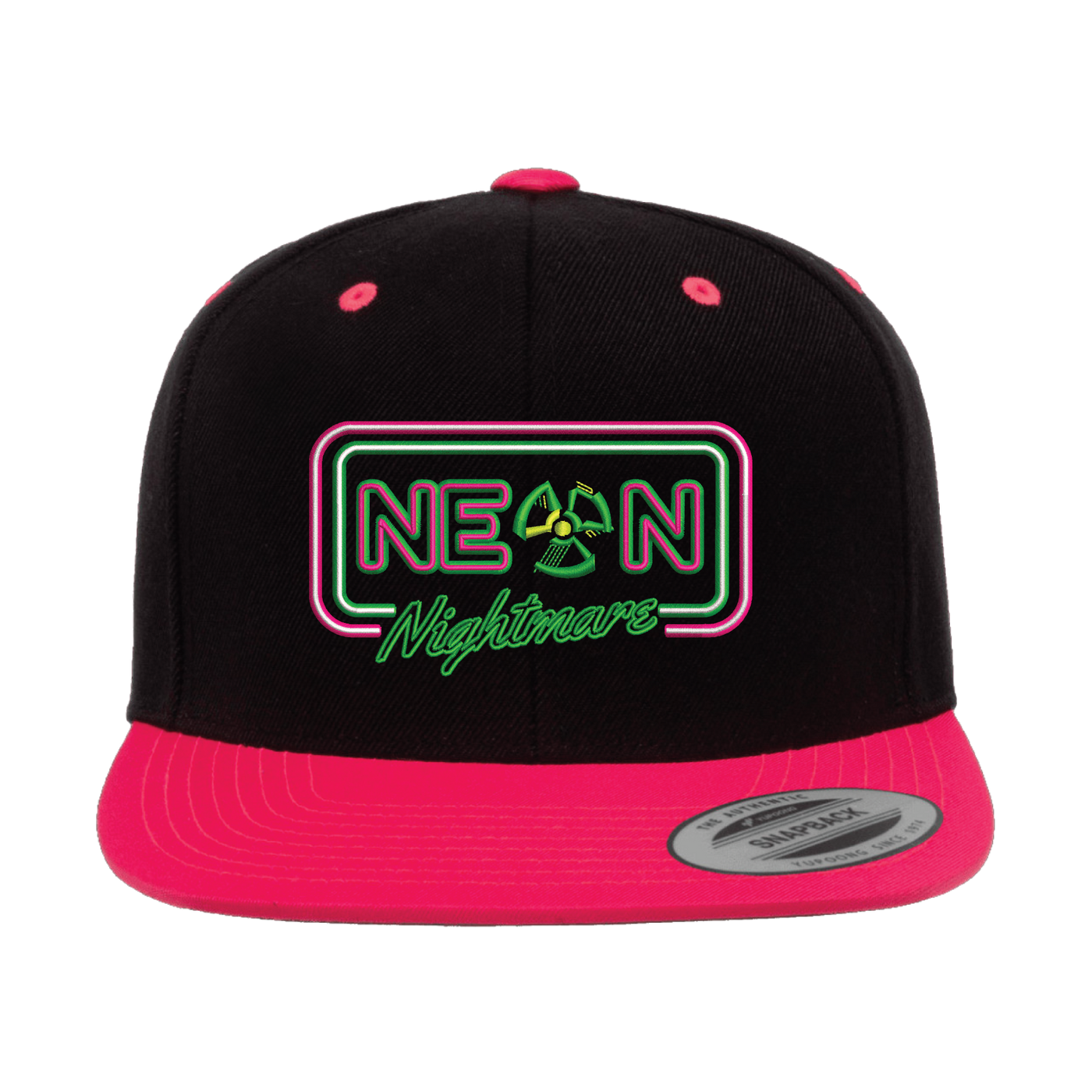 NEON NIGHTMARE BLACK AND NEON PINK SNAPBACK