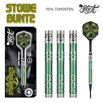 SHOT PRO SERIES - STOWE BUNTZ V2 DART SET - 90% TUNGSTEN BARRELS