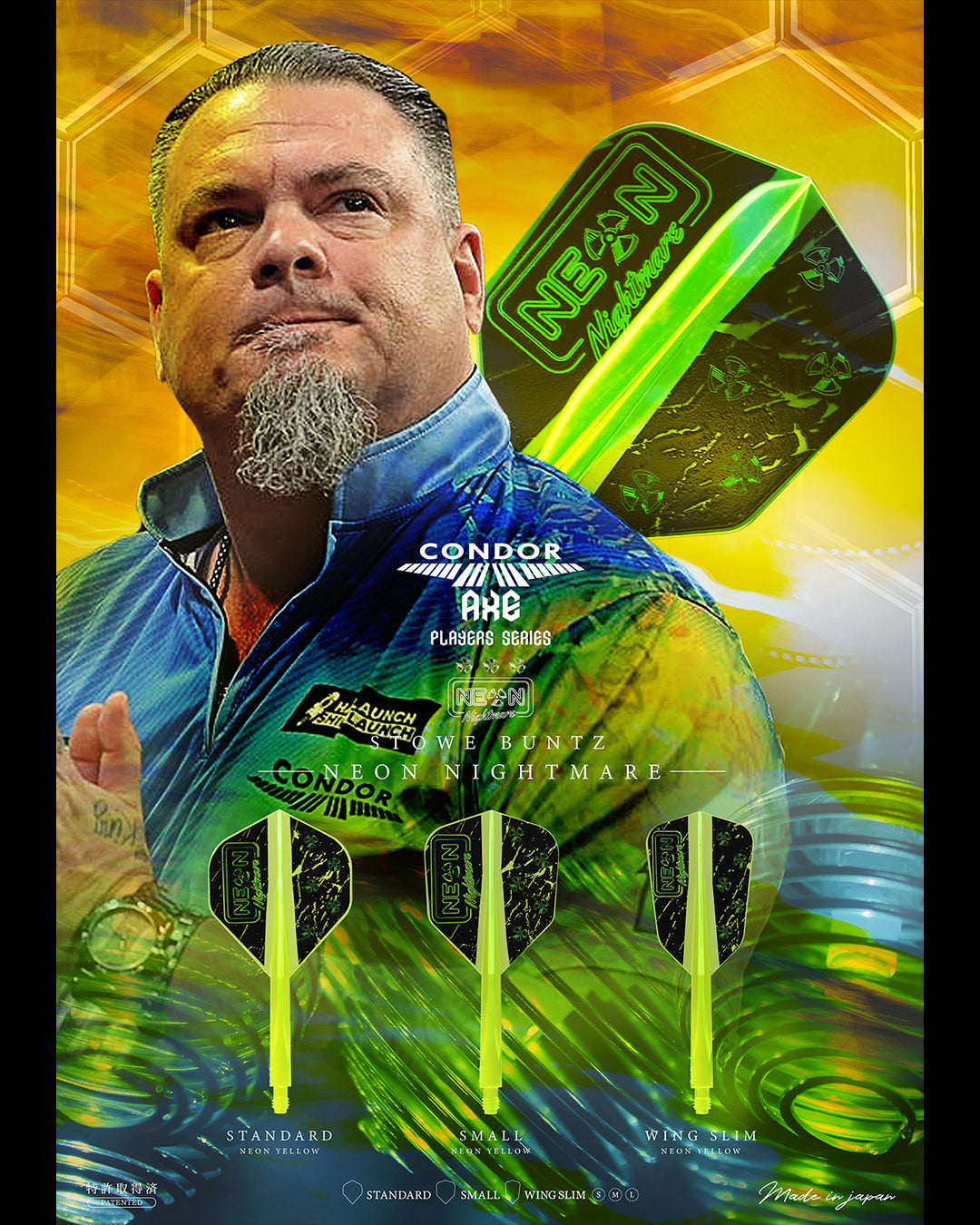 CONDOR AXE Stowe Buntz Model Neon Nightmare – Stowe Buntz Darts