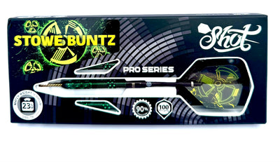 SHOT PRO SERIES - STOWE BUNTZ TITANIUM BLACK V2 DART SET - 90% TUNGSTEN BARRELS