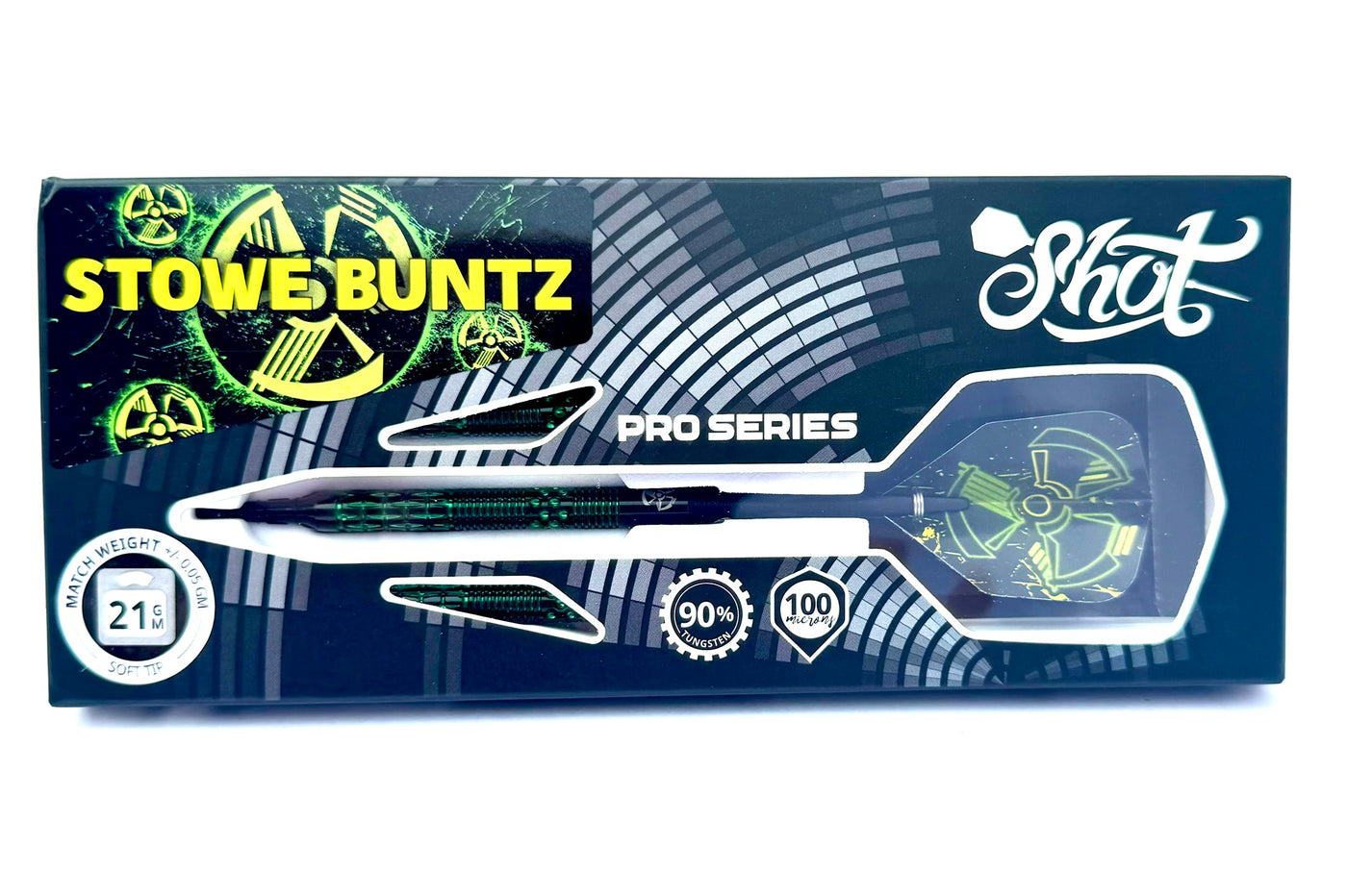 SHOT PRO SERIES - STOWE BUNTZ TITANIUM BLACK V2 DART SET - 90% TUNGSTEN BARRELS