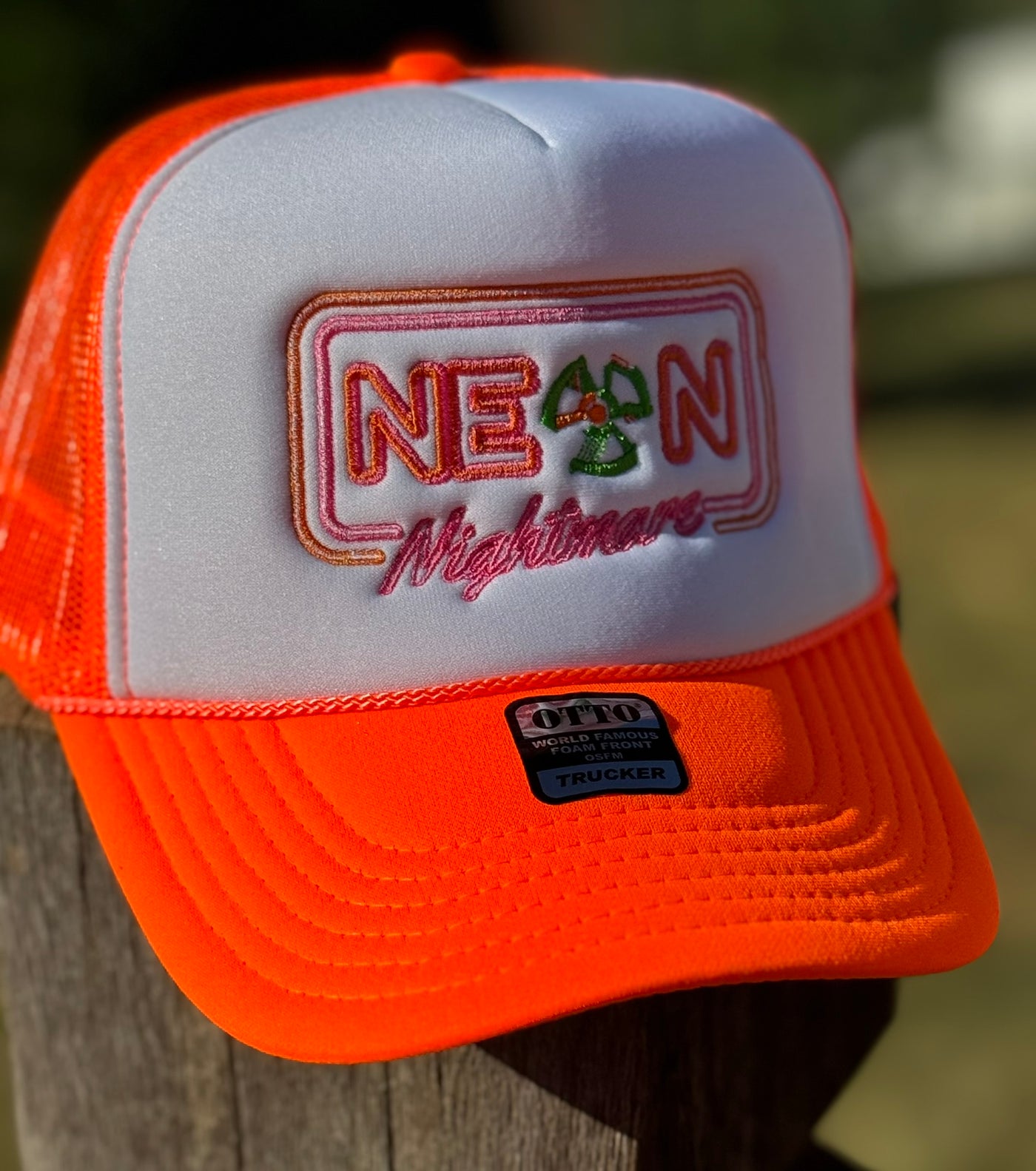 NEON NIGHTMARE Neon Orange Foam Solid Two Tone OTTO Trucker Hat